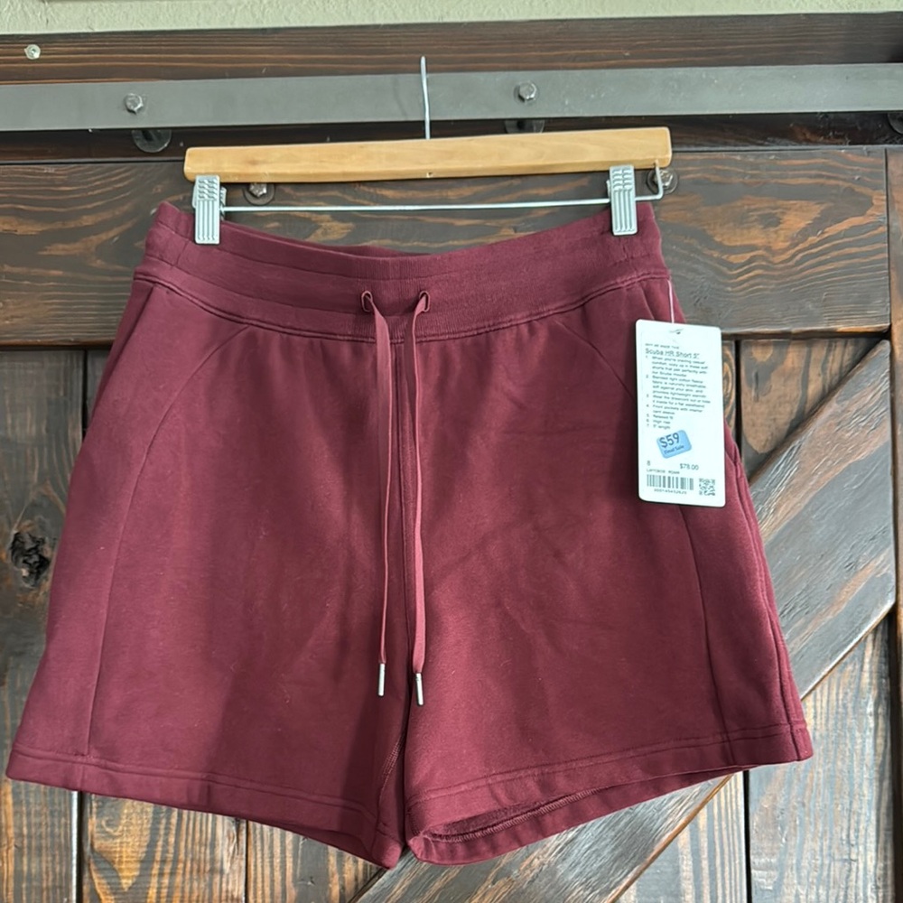 Lululemon Athletica Red Athletic Shorts with Drawstring Waistband